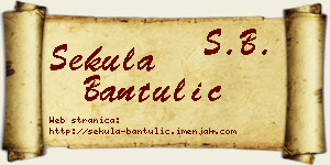 Sekula Bantulić vizit kartica